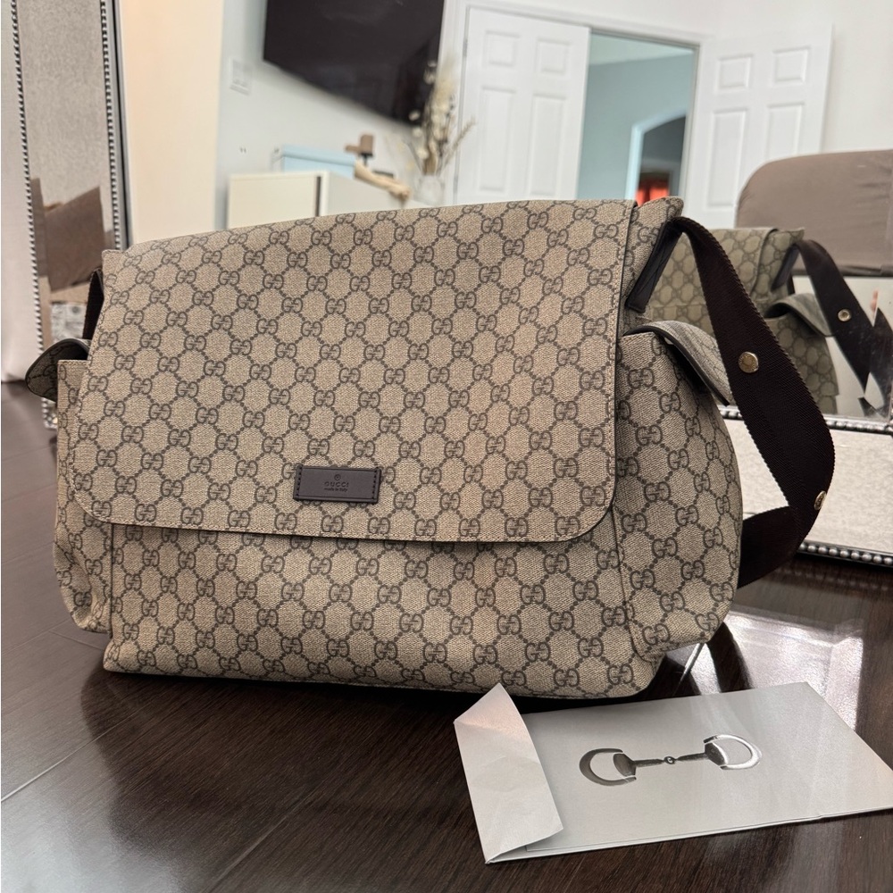 Gucci Monogram diaper bag